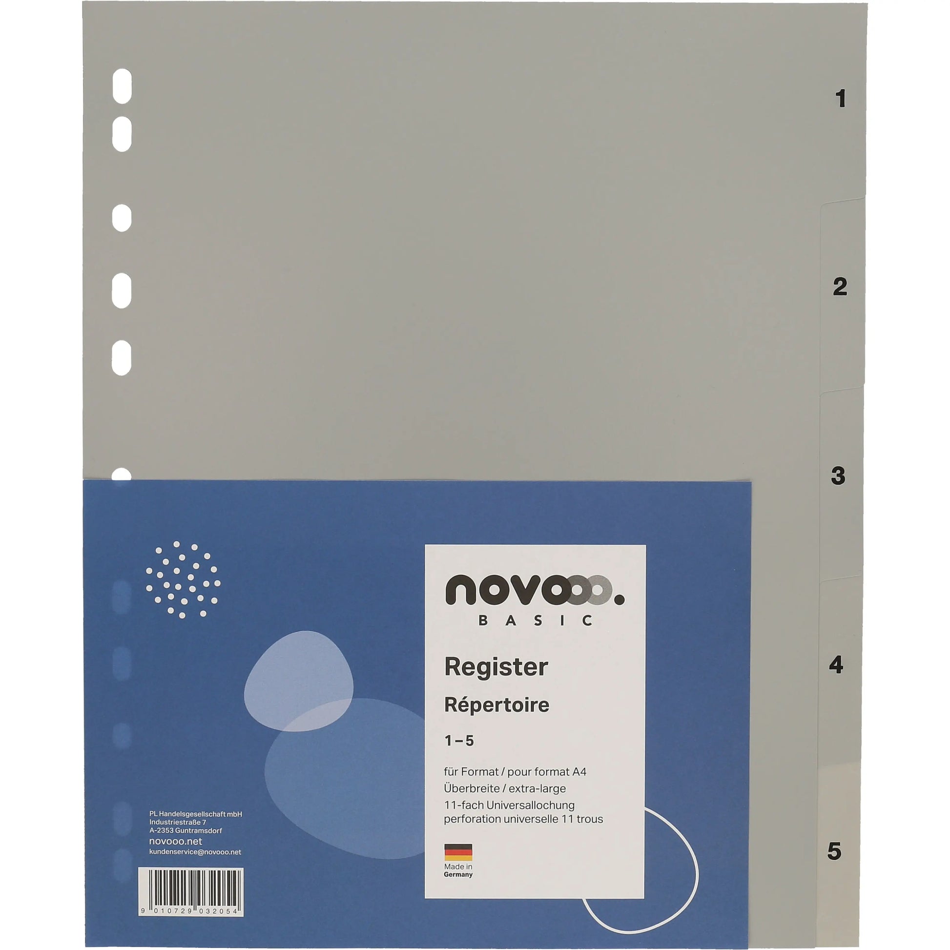 NOVOOO Register PP A4+ 40959 grau 1-5 Idealshop