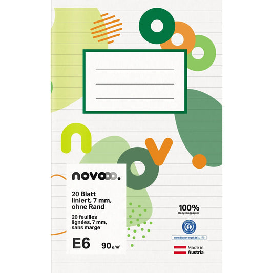 NOVOOO Schulheft E6 729769 7mm liniert ohne Rand 90g Idealshop
