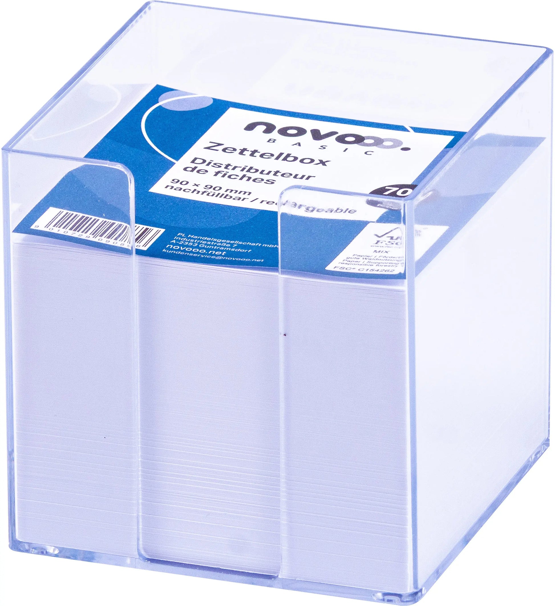 NOVOOO Zettelbox 731142 transparent 9x9x9cm Idealshop