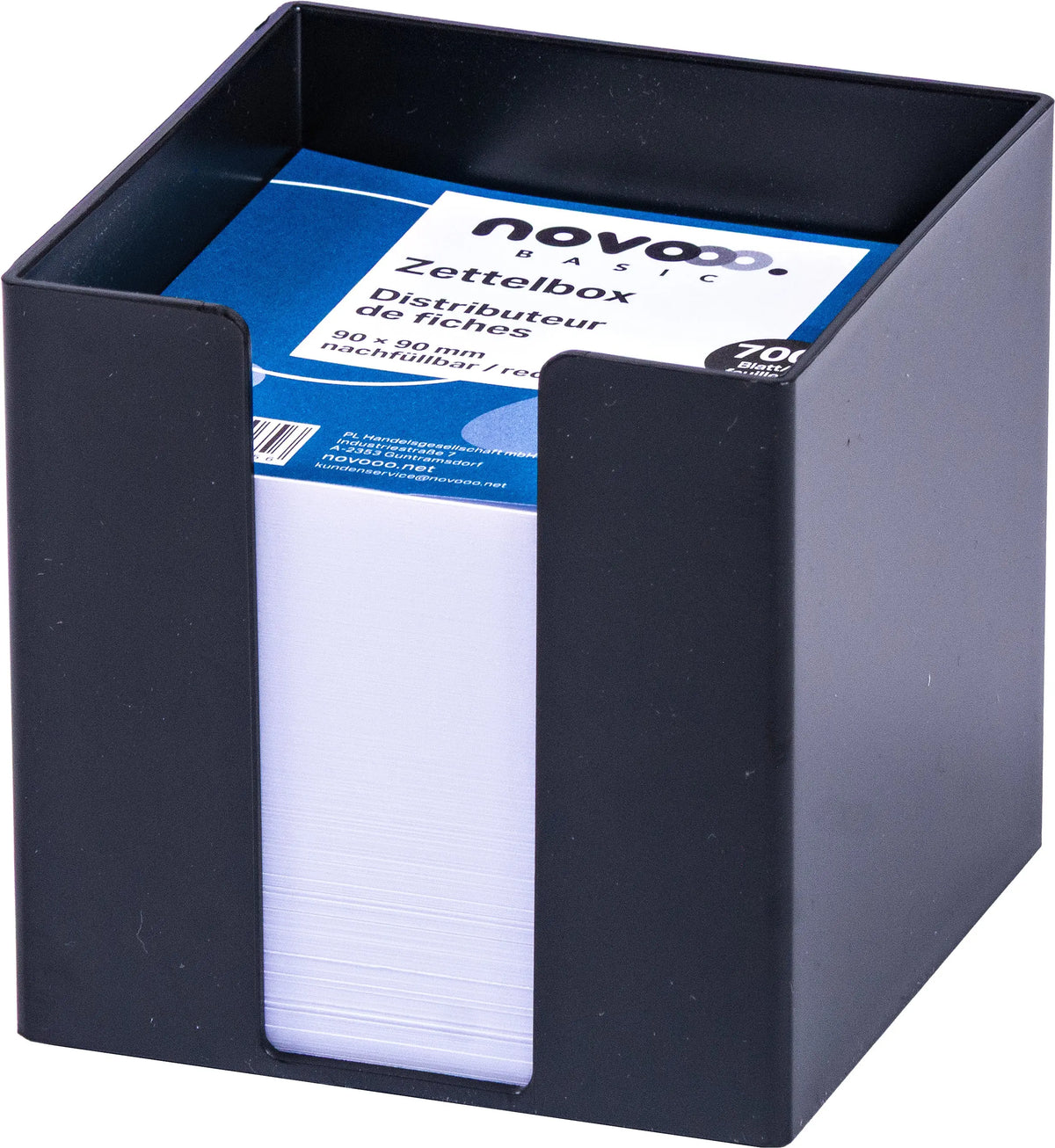 NOVOOO Zettelbox 731143 schwarz 9x9x9cm Idealshop