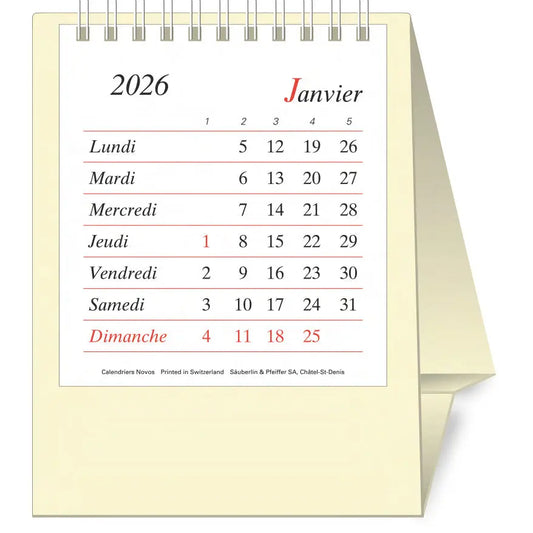 NOVOS Tischkal. Pro Bristol F. 2026 508097 1M/1S beige FR 11.5x14cm Idealshop