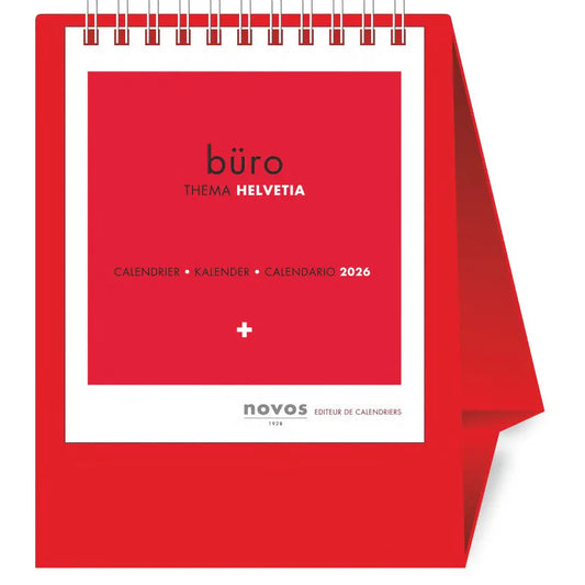 NOVOS Tischkalender Helvetia 2026 501012 1M/1S rot ML 11.5x14cm Idealshop