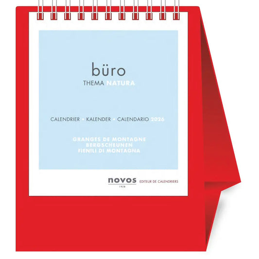 NOVOS Tischkalender Natura 2026 997014 1M/1S rot ML 11.5x14cm Idealshop