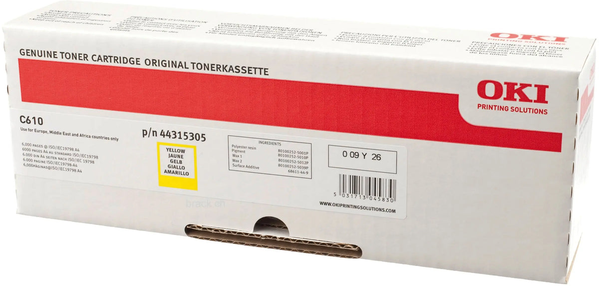 OKI Toner yellow 44315305 C610 6000 Seiten Idealshop