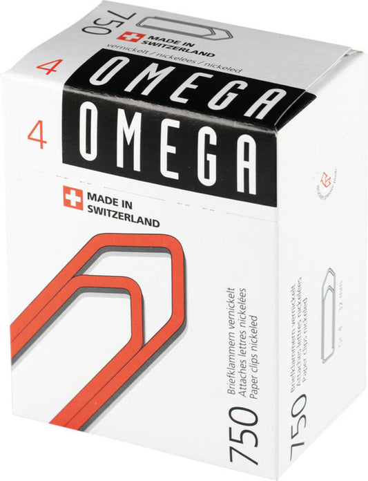 OMEGA Büroklammern Gr.4 134000455 vernickelt, 32mm 750 Stück Idealshop
