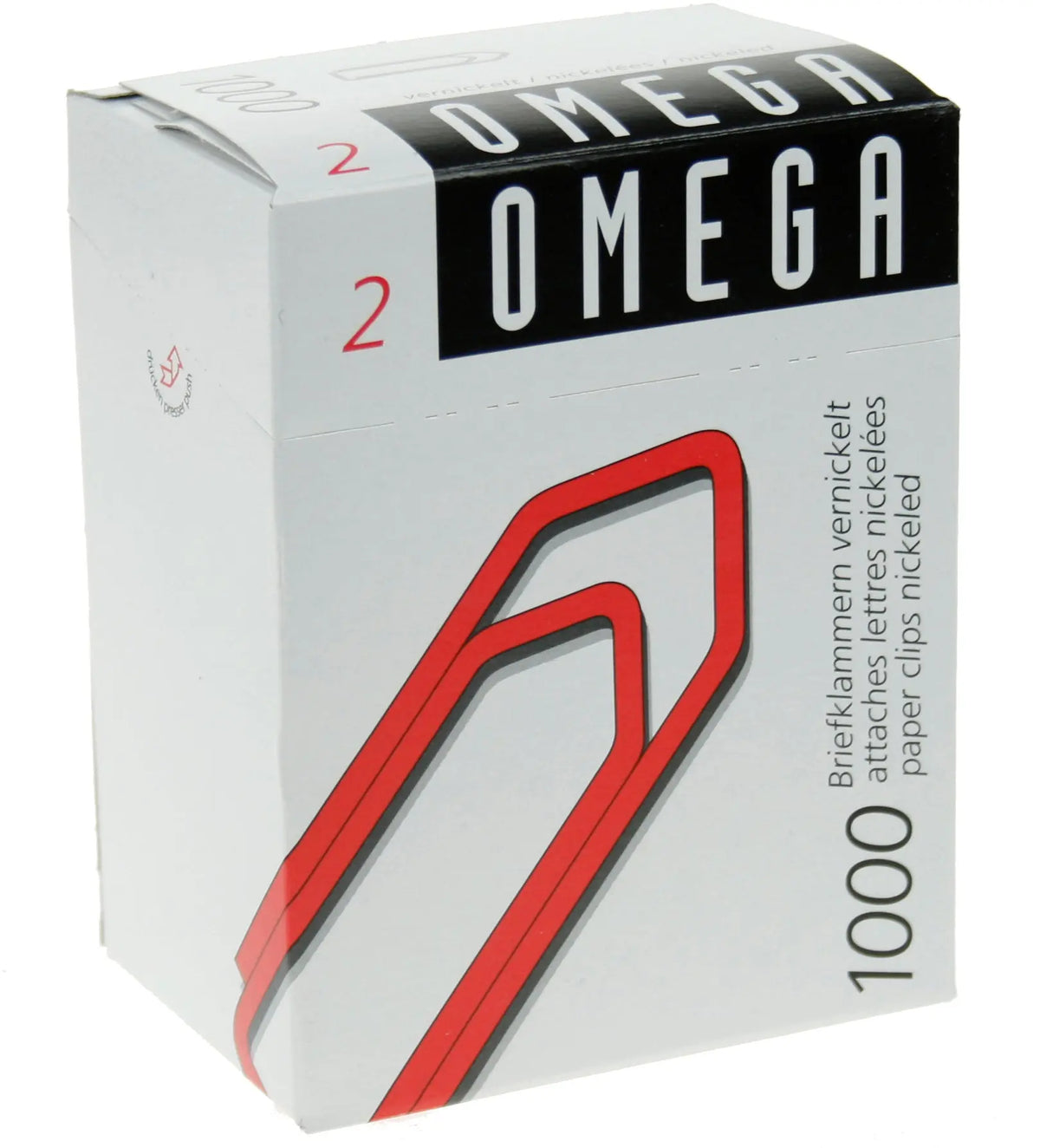 OMEGA Büroklammern Gr.2 2/1000 vernickelt, 24mm 1000 Stück Idealshop