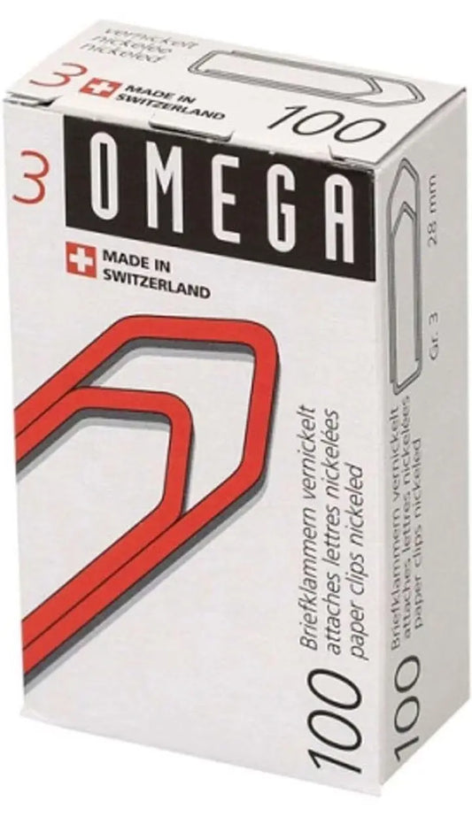 OMEGA Büroklammern Gr.3 3/100 vernickelt, 28mm 100 Stück Idealshop