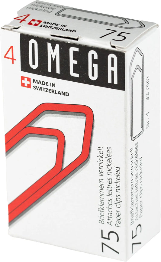 OMEGA Büroklammern Gr.4 134000450 vernickelt, 32mm 75 Stück Idealshop