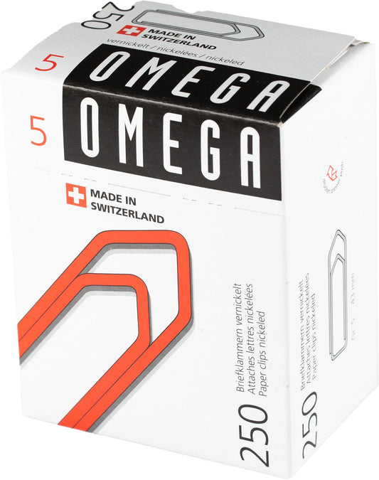 OMEGA Büroklammern Gr.5 134000557 vernickelt, 43mm 250 Stück Idealshop