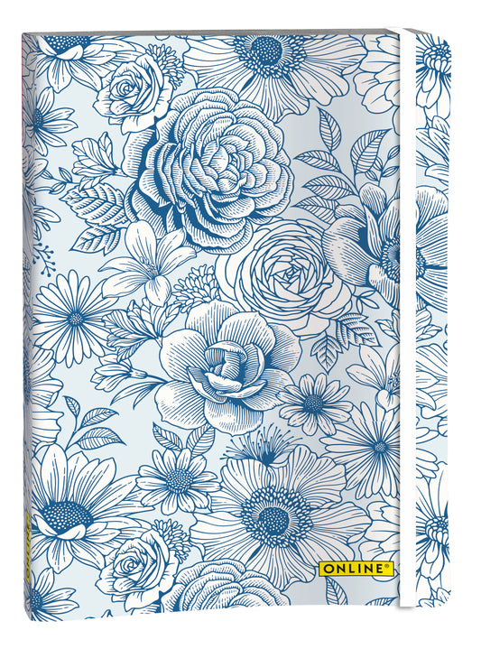 ONLINE    Bullet Journal Blue Flowers A5