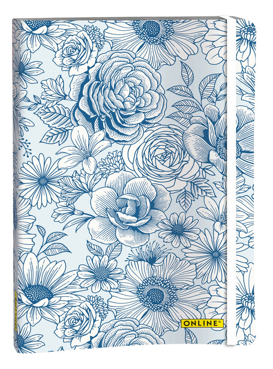 ONLINE    Bullet Journal Blue Flowers A5 Idealshop