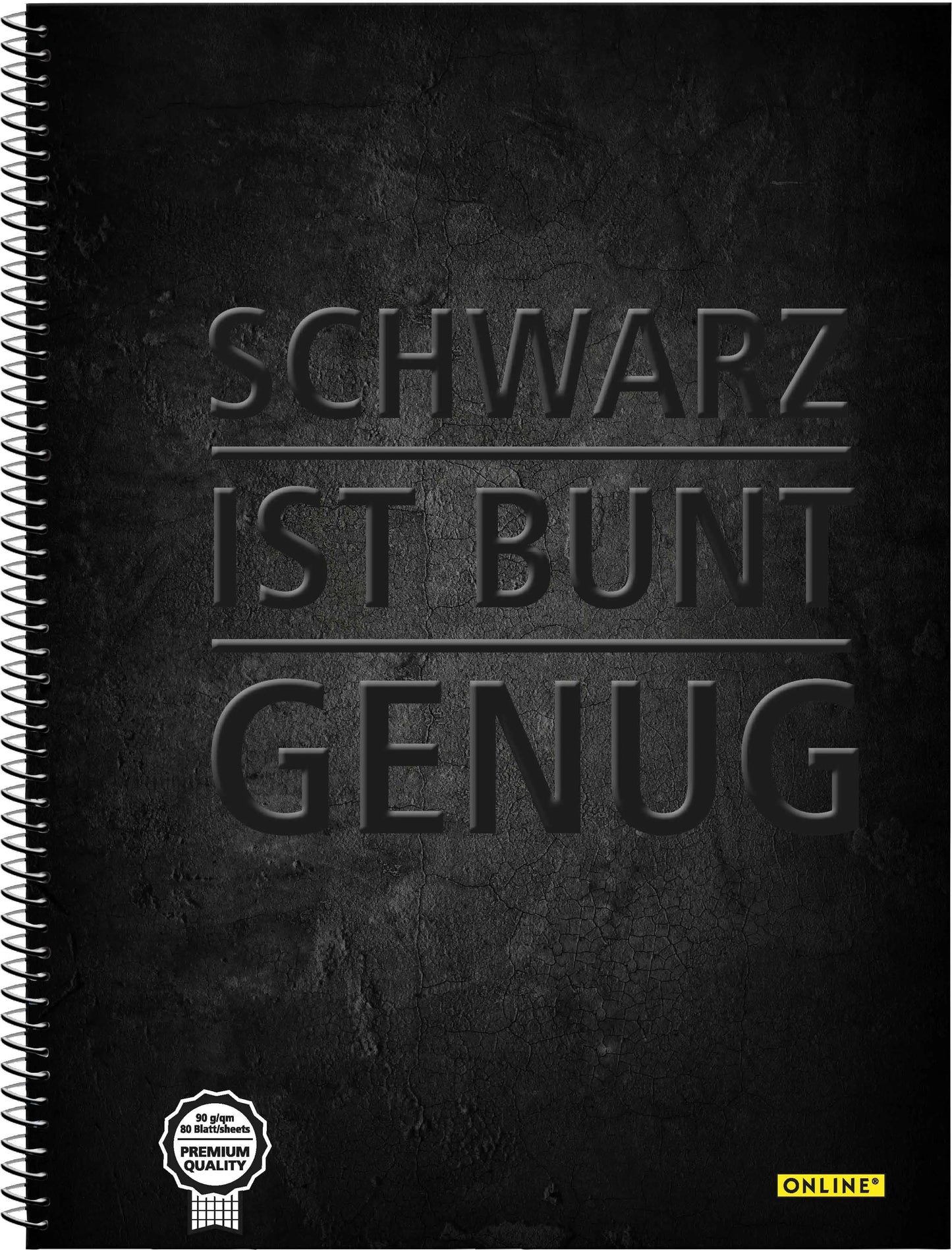 ONLINE Collegeblock Schwarz A4 10122/9 kariert, 90g 80 Blatt Idealshop