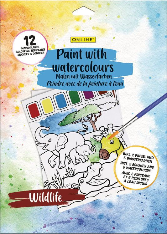 ONLINE Malset Wasserfarbe 61046/6 Wildlife 12 Stück Idealshop