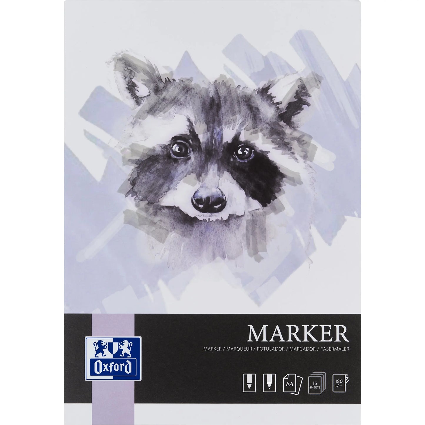 OXFORD Art Markerblock A4 400166104 blanko, 180g 15 Blatt Idealshop