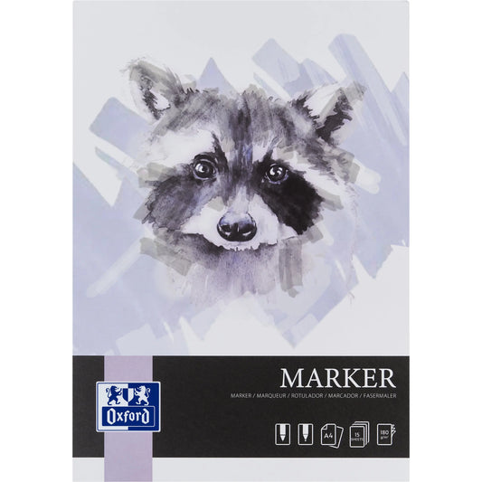 OXFORD Art Markerblock A4 400166104 blanko, 180g 15 Blatt Idealshop