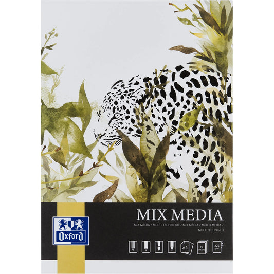 OXFORD Skizzenblock Mixed Media A4 400166123 blanko, 225g 25 Blatt Idealshop