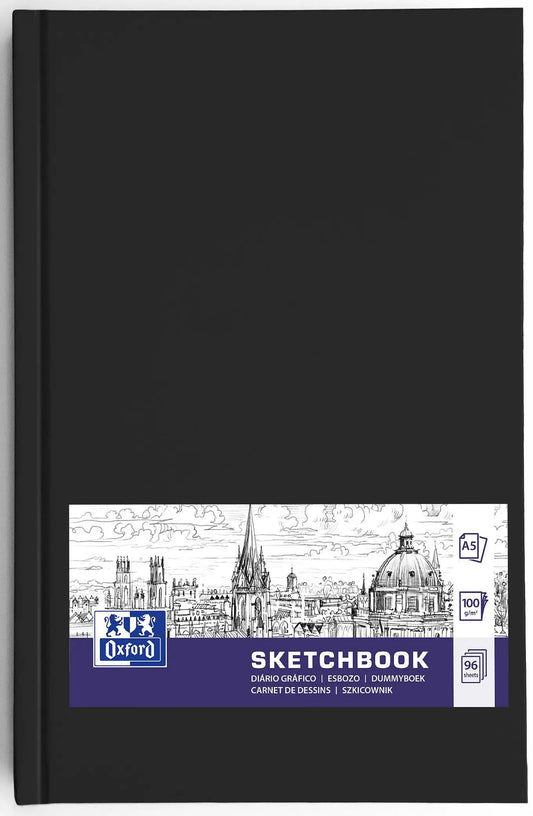 OXFORD Skizzenbuch A5 400152622 schwarz, blanco, 100g 96 Blatt Idealshop