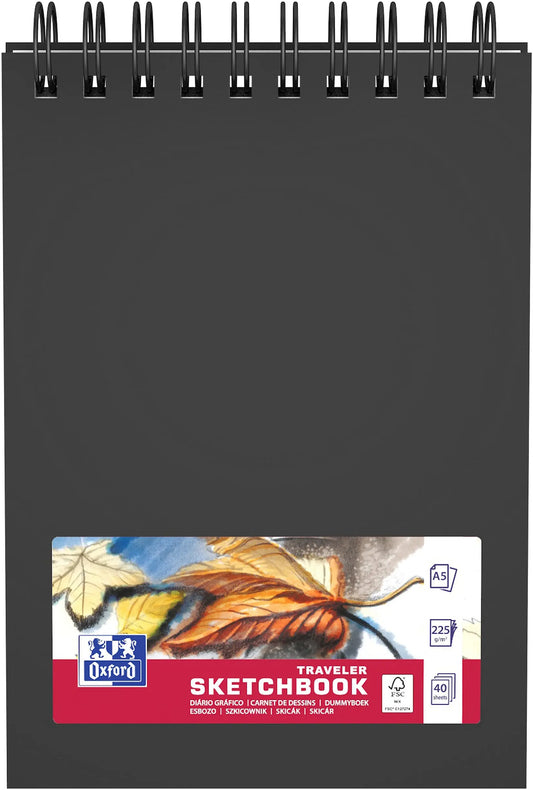 OXFORD Skizzenbuch A5 400152645 schwarz, blanco, 225g 40 Blatt Idealshop