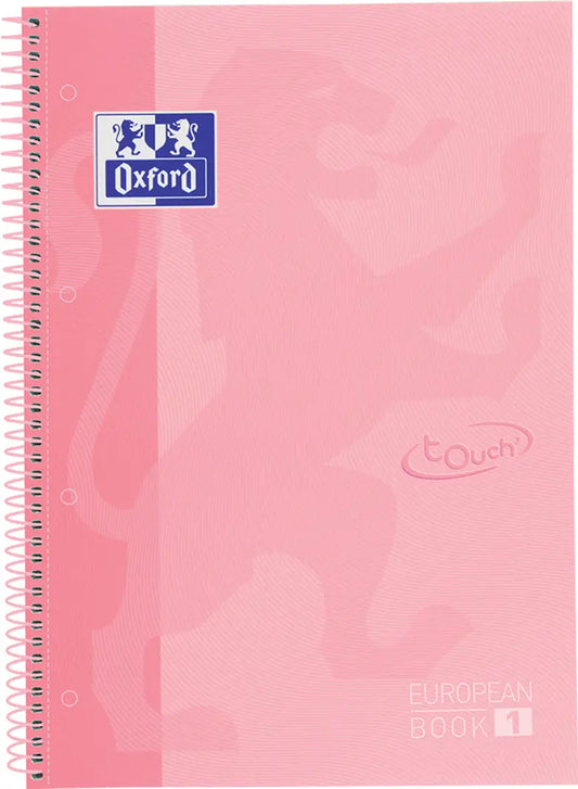 OXFORD Spiralbuch kariert 5mm A4+ 400117272 pastellrosa 80 Blatt Idealshop