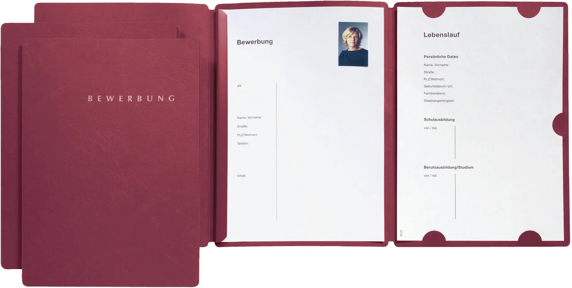 PAGNA Bewerbungsmappe Select 22016-01 rot 3-teilig 3 Stück Idealshop
