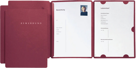 PAGNA Bewerbungsmappe Select 22016-01 rot 3-teilig 3 Stück Idealshop