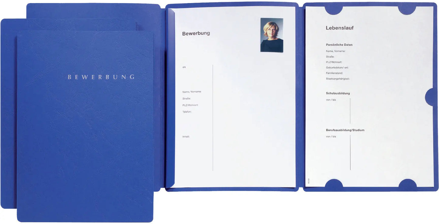 PAGNA Bewerbungsmappe Select 22016-02 blau 3-teilig 3 Stück Idealshop