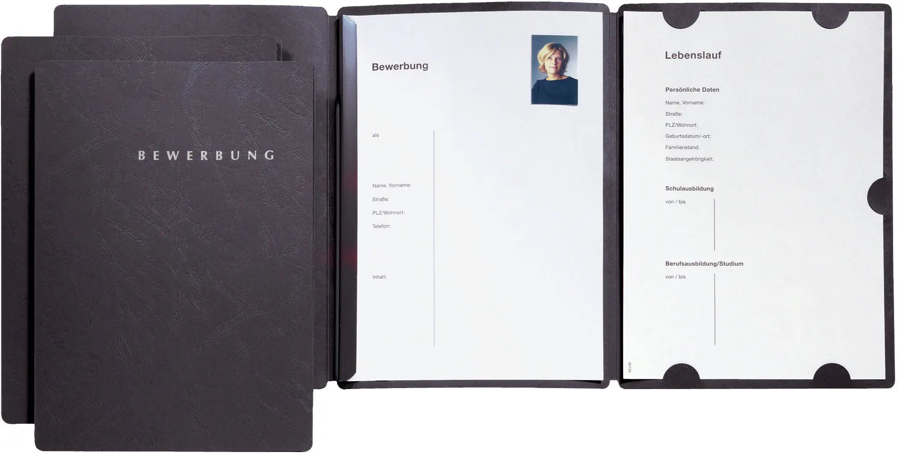 PAGNA Bewerbungsmappe Select A4 22016-04 schwarz 3-teilig 3 Stück Idealshop