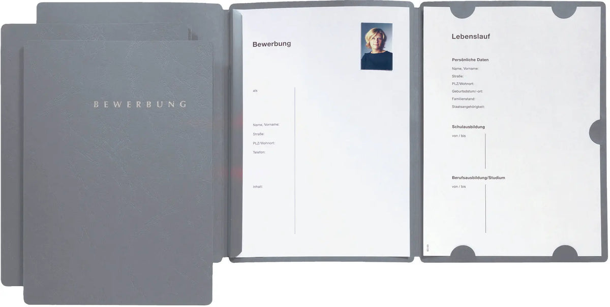PAGNA Bewerbungsmappe Select A4 22016-06 grau 3-teilig 3 Stück Idealshop