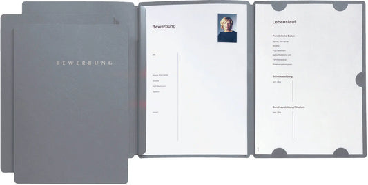 PAGNA Bewerbungsmappe Select A4 22016-06 grau 3-teilig 3 Stück Idealshop