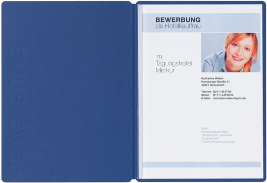 PAGNA Bewerbungsmappe Solo A4 22006-02 blau 5mm Idealshop