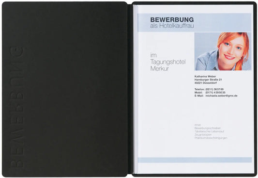 PAGNA Bewerbungsmappe Solo A4 22006-04 schwarz 5mm Idealshop