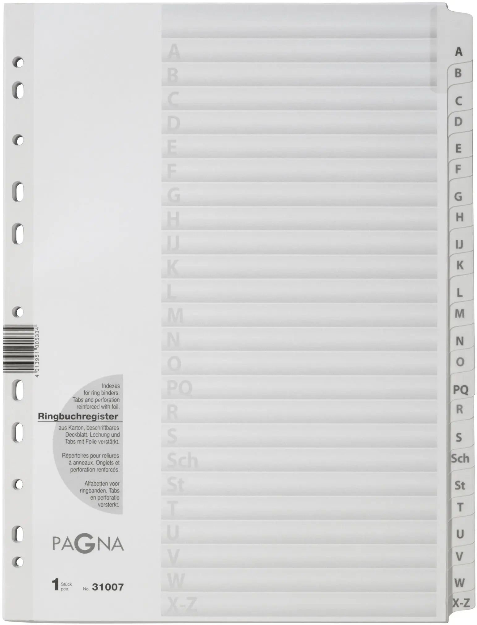 PAGNA Kartonregister A4 31007/08 weiss A-Z 24-teilig Idealshop