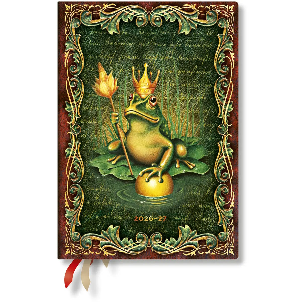 PAPERBLANKS Agenda Grenouille Midi 26/27 DF2028-9 1W/2S 13M FR HOR HC 13x18cm Idealshop