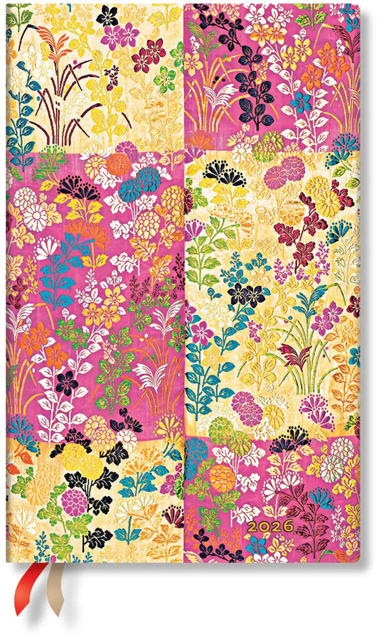 PAPERBLANKS Agenda Kara-ori Rose 2026 DF0931-4 1W/2S HOR Maxi HC FR 13.5x21cm Idealshop