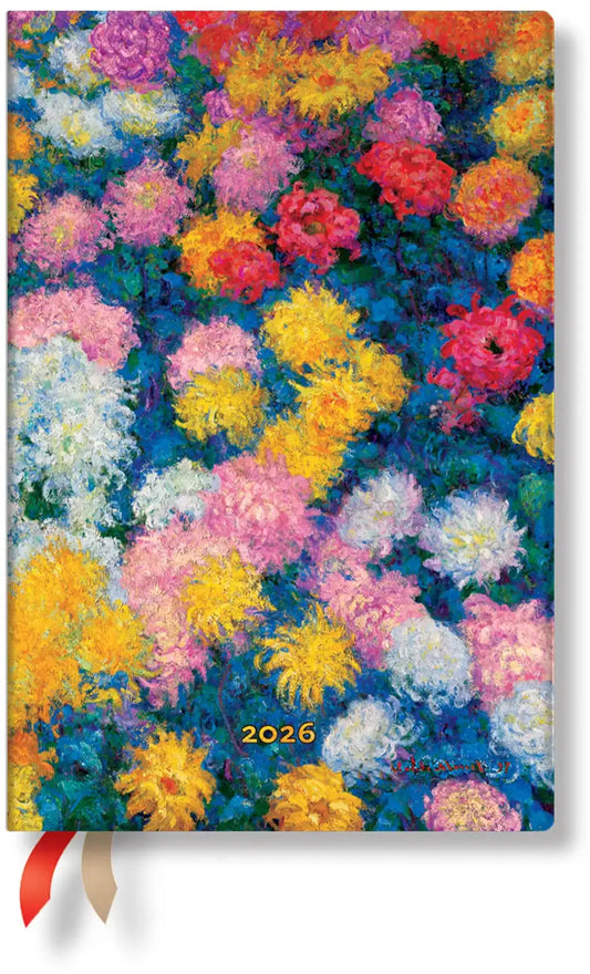PAPERBLANKS Agenda Monets Chrysanth. 2026 DD0557-6 1W/2S HOR Mini HC DE 9.5x14cm Idealshop