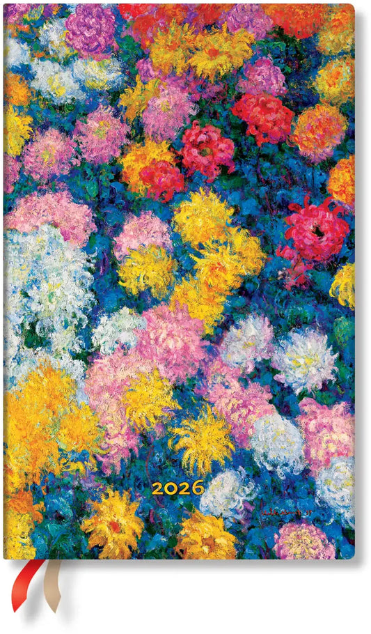 PAPERBLANKS Agenda Monets Chrysanth. 2026 DD0622-1 1W/2S HOR Maxi HC DE 13.5x21cm Idealshop