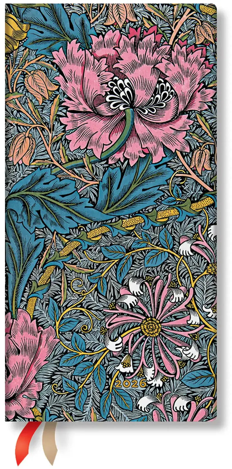 PAPERBLANKS Agenda Morris Heckenkirs. 2026 DD0580-4 1W/2S HOR schlank DE 9x18cm Idealshop