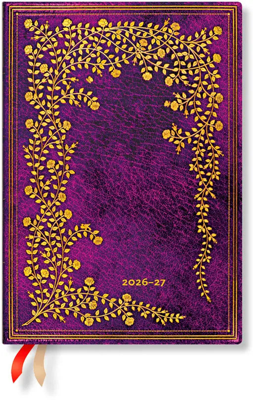 PAPERBLANKS Agenda NY Rose Midi 26/27 FD1843-9 1W/2S 18M DE HOR SC 13x18cm Idealshop