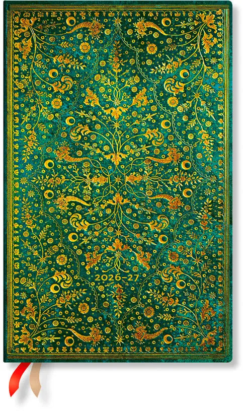 PAPERBLANKS Agenda Smaragdblume Maxi 26/27 FD1845-3 1W/2S 18M DE VER SC 13.5x21cm Idealshop