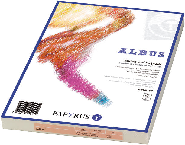 PAPYRUS Zeichenpapier A4 88020007 140g, weiss 100 Blatt Idealshop