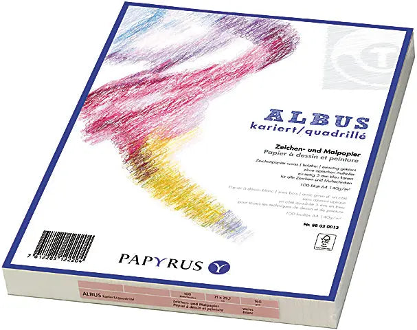 PAPYRUS Zeichenpapier A3 88020014 160g, kariert 5mm 100 Blatt Idealshop