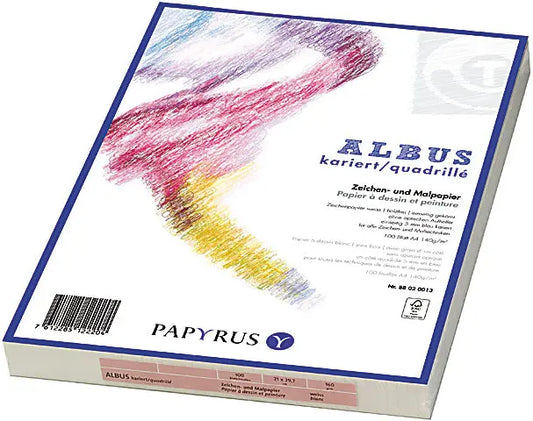 PAPYRUS Zeichenpapier A3 88020014 160g, kariert 5mm 100 Blatt Idealshop