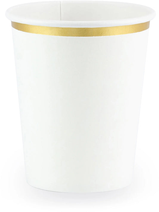 PARTYDECO Becher 260ml KPP30008EU1 weiss/gold 6 Stück Idealshop