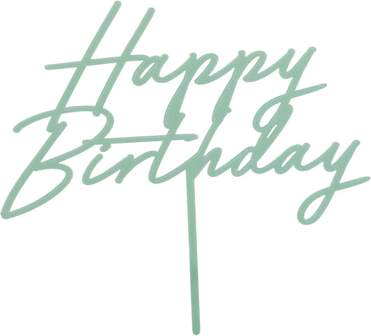 PARTYDECO Caketopper 16.5cm KPT79-012 Happy Birthday hellgrün Idealshop