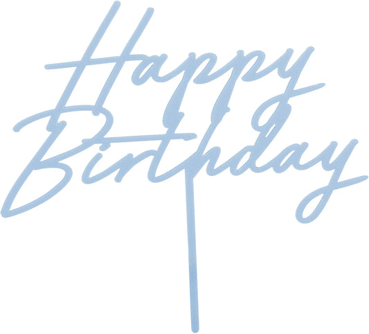PARTYDECO Caketopper 16.5cm KPT79-093 Happy Birthday hellblau Idealshop
