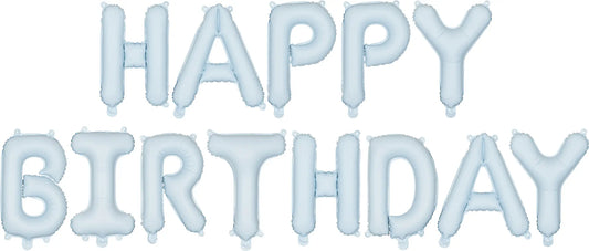 PARTYDECO Folienballon 340x35cm FB6T-001J Happy Birthday hellblau Idealshop