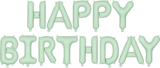 PARTYDECO Folienballon 340x35cm FB6T-012 Happy Birthday hellgrün Idealshop