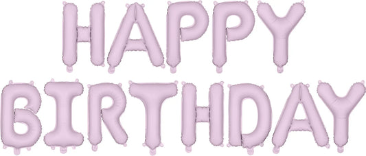 PARTYDECO Folienballon 340x35cm FB6T-014 Happy Birthday lila Idealshop