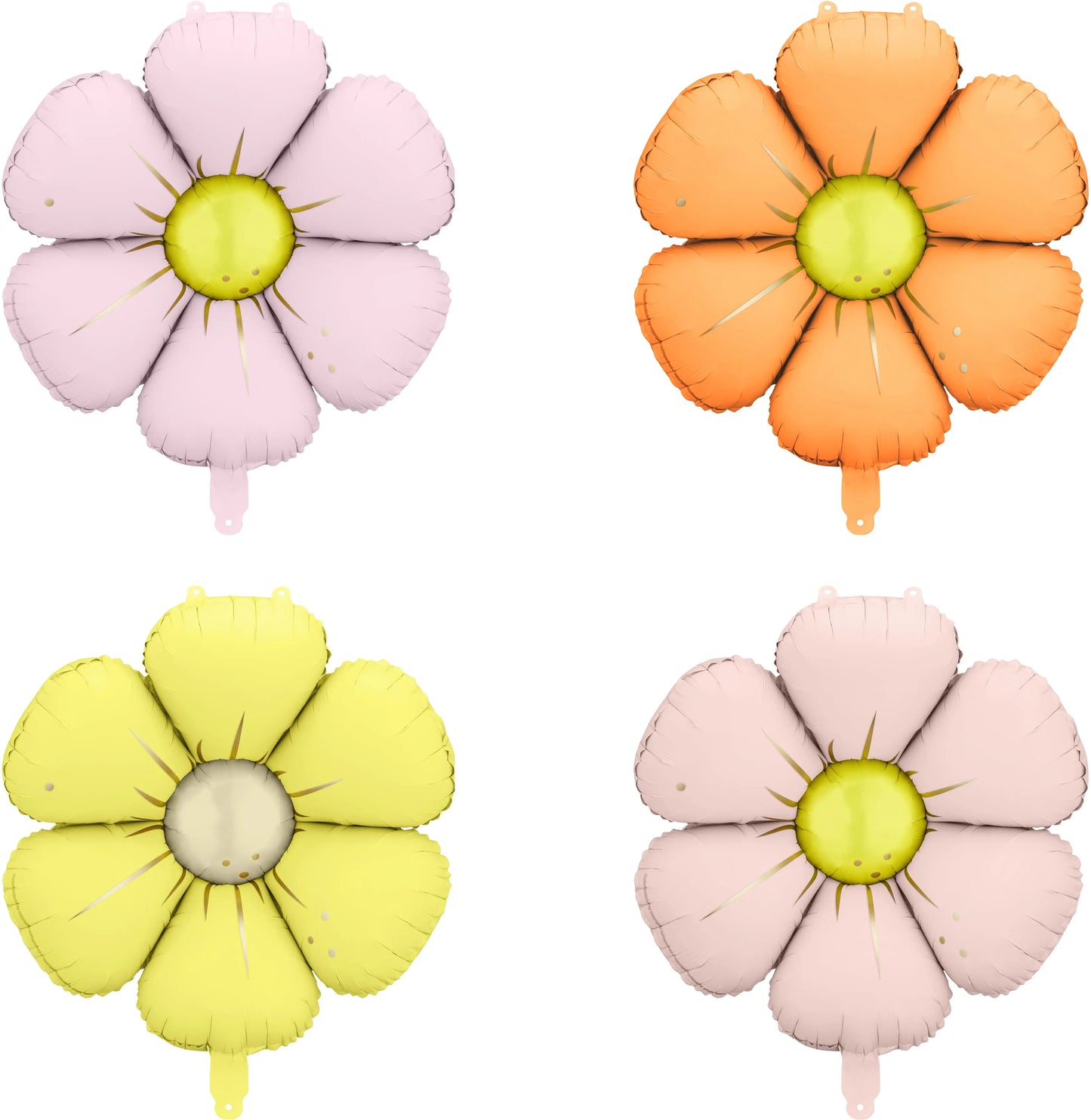 PARTYDECO Folienballon 45cm FBZ4 Gänseblümchen, ass. 4 Stk. Idealshop