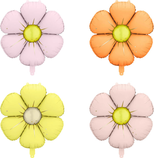 PARTYDECO Folienballon 45cm FBZ4 Gänseblümchen, ass. 4 Stk. Idealshop